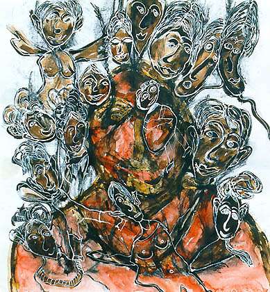 Zonder titel, 1995, mixed techniques, 52,5 x 50 cm